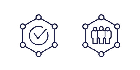 integrity line icons on whiteのイラスト素材