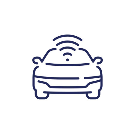 smart car line icon on whiteのイラスト素材
