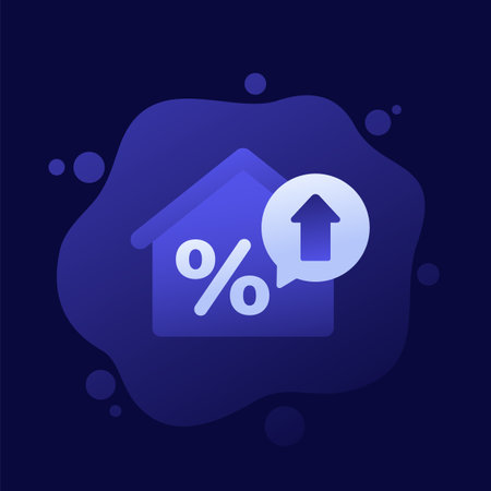 mortgage or loan rate growth icon, vector designのイラスト素材