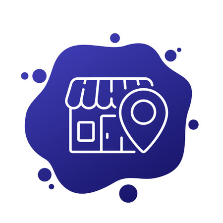 Local shop line icon, vectorのイラスト素材