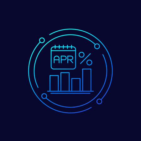 APR icon, Annual percentage rate linear vectorのイラスト素材