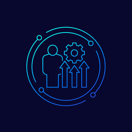 labor efficiency icon, linear designのイラスト素材