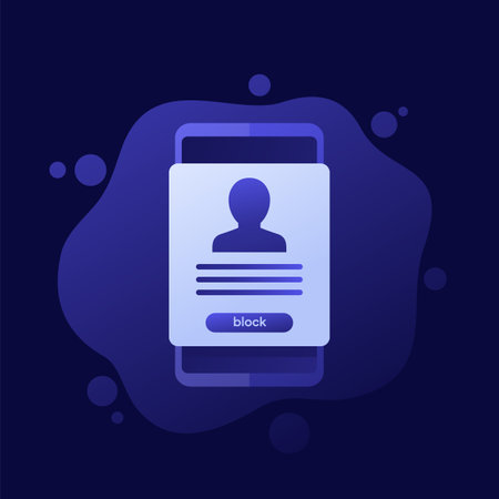 Block User icon with a phone, vector designのイラスト素材