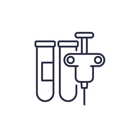 biopsy samples line icon, vectorのイラスト素材