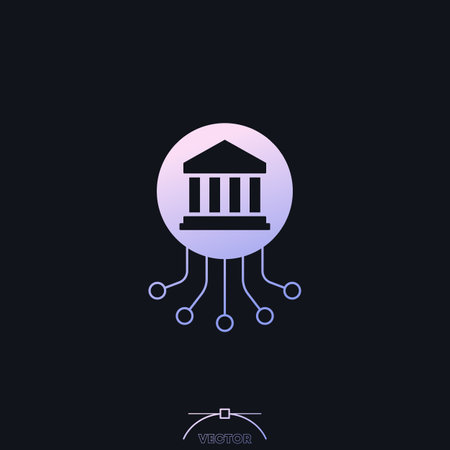 Electronic government icon with a gradientのイラスト素材