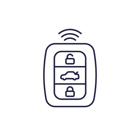 smart car key line iconのイラスト素材