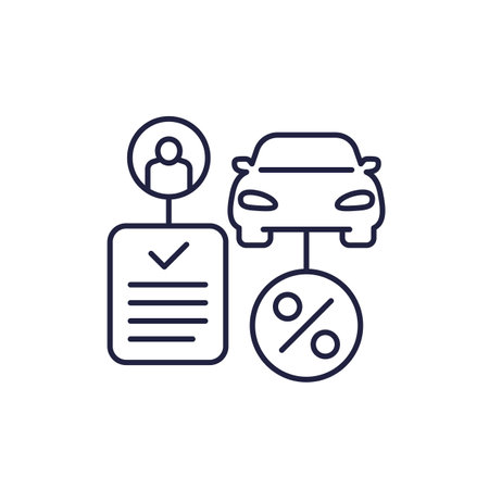 credit application, car loan line iconのイラスト素材