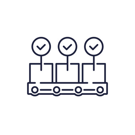 quality control of production line iconのイラスト素材