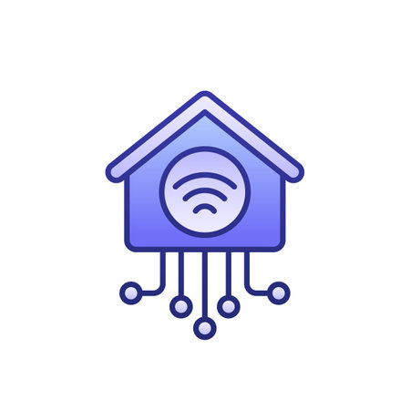 Smart home icon with outlineのイラスト素材
