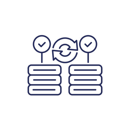 backup servers data line icon on whiteのイラスト素材