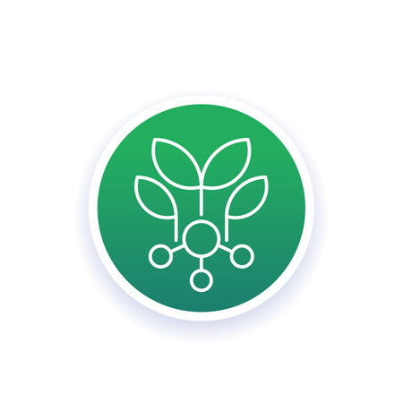 plant-based nutrient icon in line designのイラスト素材