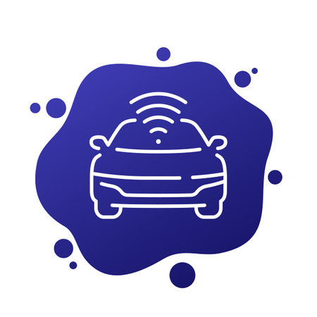 smart car line icon, remote control for vehicleのイラスト素材