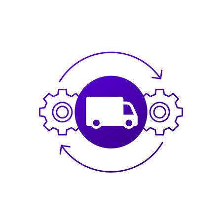 SCM vector icon, Supply chain managementのイラスト素材