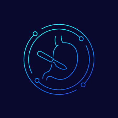 gastric surgery icon, linear designのイラスト素材