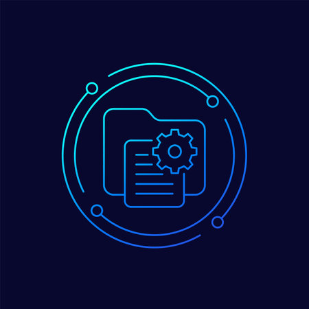 project icon, document and file folder, linear artのイラスト素材