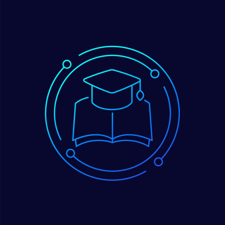 Knowledge Management icon in linear designのイラスト素材