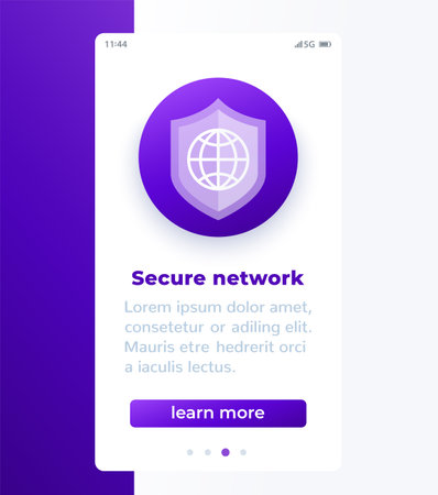 secure network or online security banner designのイラスト素材
