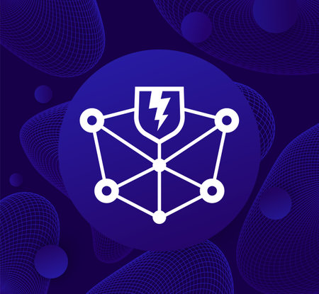 blockchain security vulnerabilities icon, vectorのイラスト素材