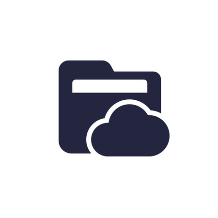 cloud folder icon, pictogram on whiteのイラスト素材
