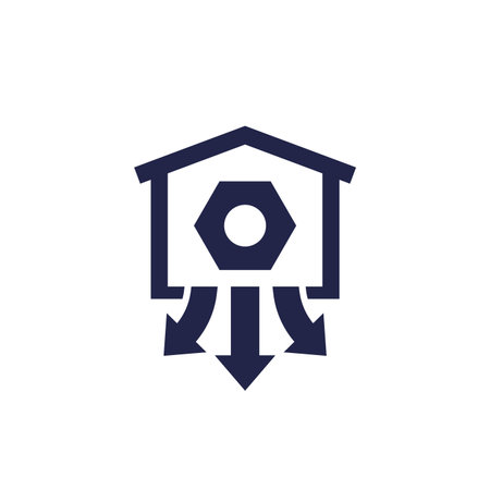 Parts storage icon, Spare parts managementのイラスト素材