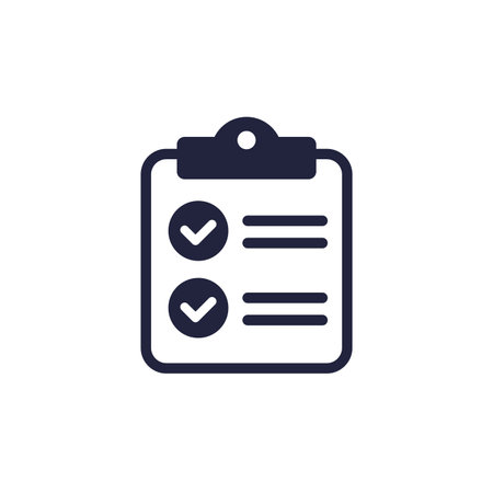 clipboard icon, pictogram on whiteのイラスト素材