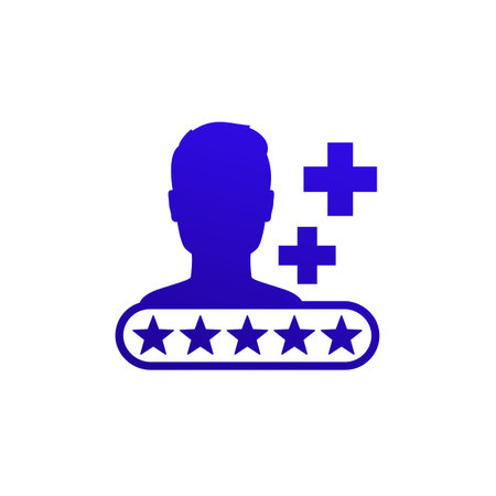 patient satisfaction icon, medical rating vectorのイラスト素材