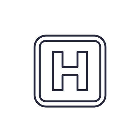 helipad icon, landing area for helicoptersのイラスト素材