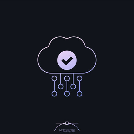 cloud access, hosting icon with gradientのイラスト素材