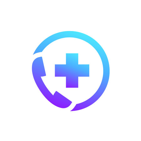 Medical call center icon on whiteのイラスト素材