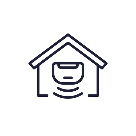 Sensor line icon with a houseのイラスト素材
