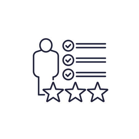 employee work review icon in line designのイラスト素材