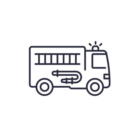 fire truck line icon on whiteのイラスト素材