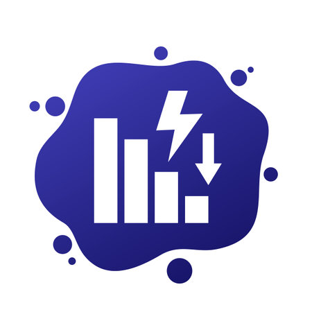 power consumption reduction icon, vectorのイラスト素材
