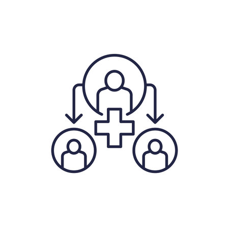 medical referral line icon on whiteのイラスト素材