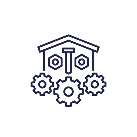 Spare parts management line iconのイラスト素材
