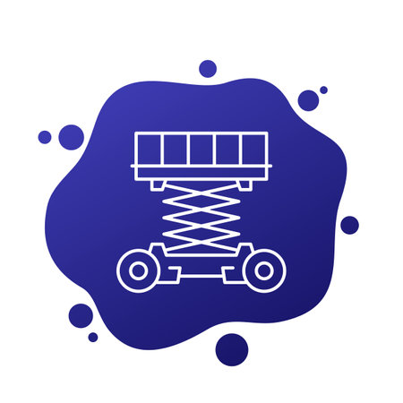 lifting platform icon, line vectorのイラスト素材
