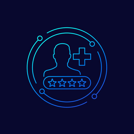 patient satisfaction icon in linear designのイラスト素材