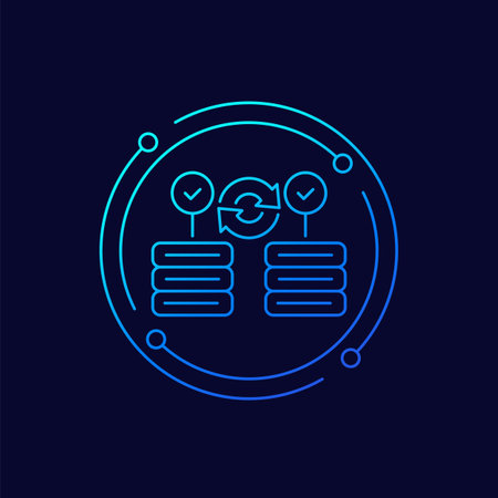 backup servers data vector icon in linear designのイラスト素材