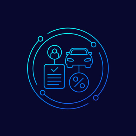 credit application, car loan icon, linear designのイラスト素材