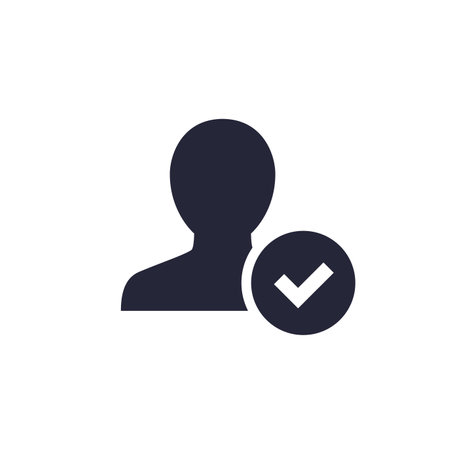 Account verified icon with user and check markのイラスト素材