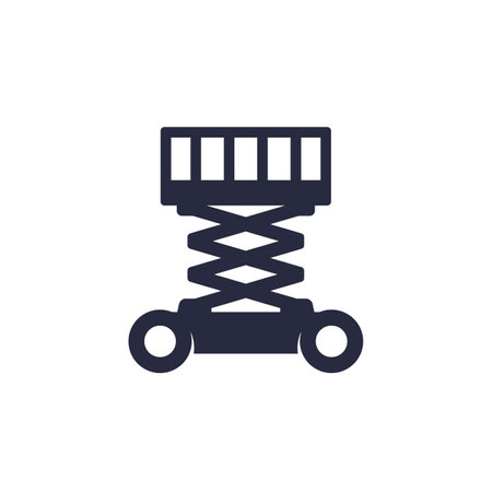 lifting platform icon, scissor lift pictogramのイラスト素材