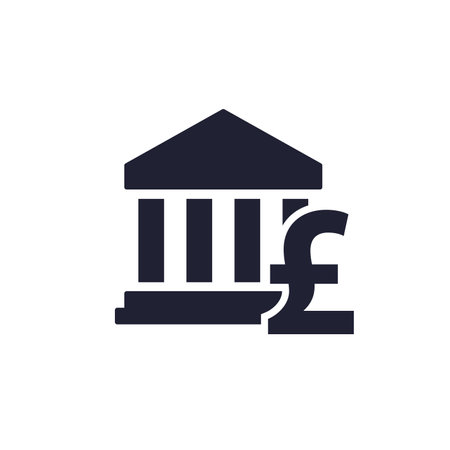 Bank and pound icon, pictogram on whiteのイラスト素材