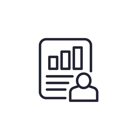 user metrics line icon on whiteのイラスト素材