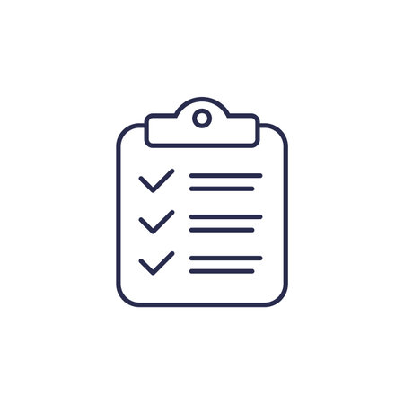 clipboard line icon with a checklistのイラスト素材