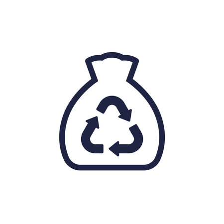 Trash bag, garbage icon on whiteのイラスト素材