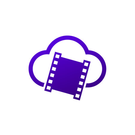 video in cloud icon with film stripのイラスト素材