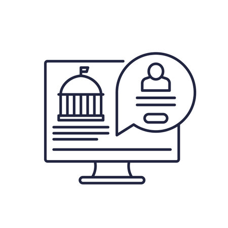 Electronic government icon, login to e-gov serviceのイラスト素材