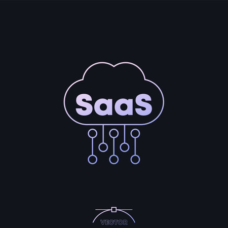 Saas and cloud icon, Software as a service vectorのイラスト素材