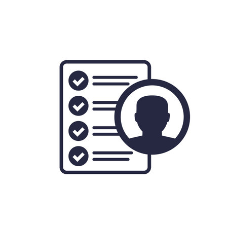 job qualification icon with a checklistのイラスト素材