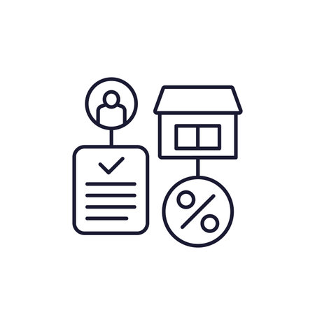 mortgage application icon, house loan or creditのイラスト素材